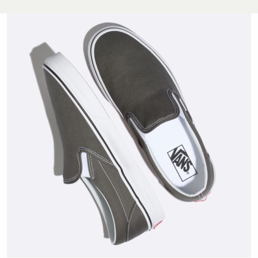 Gray Slip On Vans Size 7